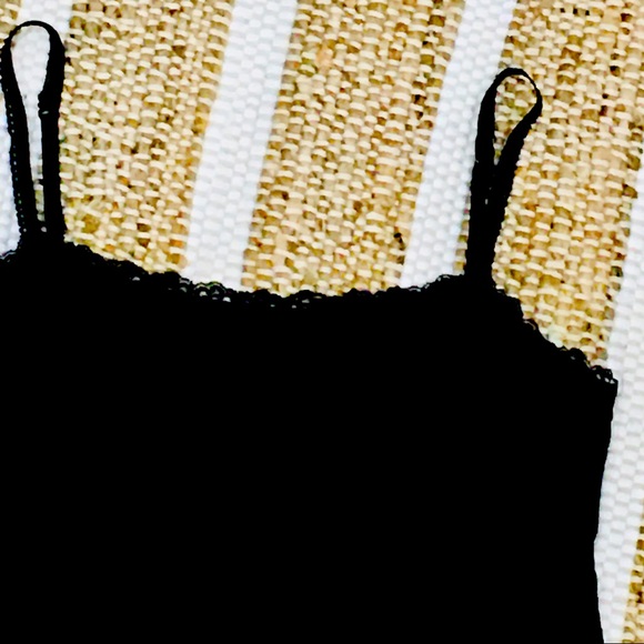 Black lace cami cotton tank top — cozy cotton shirt top - workwear -summ… - Picture 2 of 4